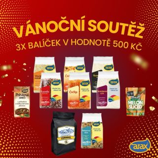 Velká vánoční soutěž s Arax! 🎄Vyhrajte balíček produktů v hodnotě 500 Kč. Tři šťastné z vás vylosujeme na Štědrý den. 🎁...